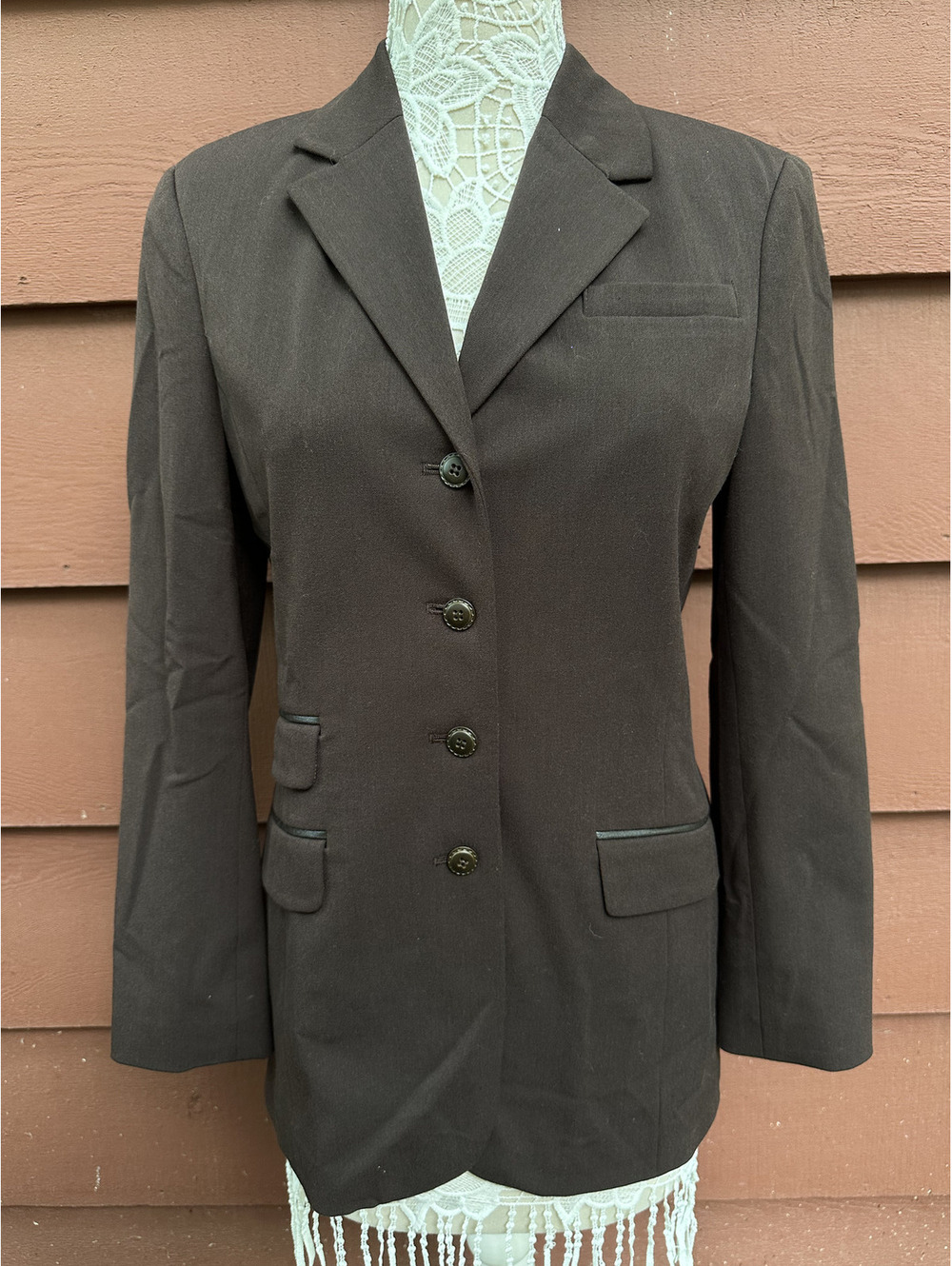 The Limited Brown Wool Blazer Vintage Equestrian Preppy